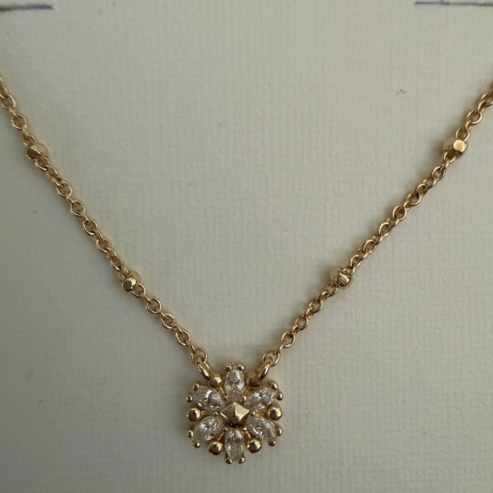 Kendra Scott Gold Floral Crystal Pendant Necklace